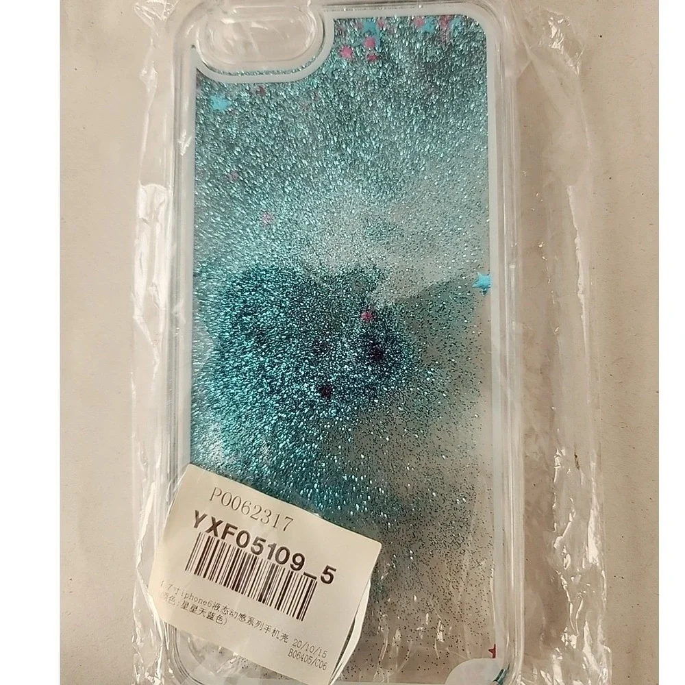 NIB Bling Sparkle IPhone 4 Hard Case Shining Glitter Stars Liquid Quicksand NEW
